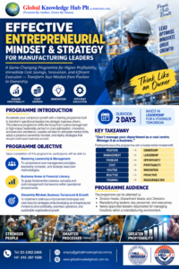 EFFECTIVE ENTREPRENEURIAL MINDSET & STRATEGY FOR MANUFACTURING LEADERS